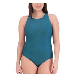 Eddie Bauer Sz Small Green Womens Multi-Strap One-Piece Swimsuit UV Protection a